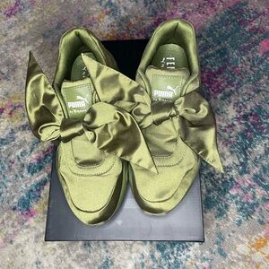 Fenty x Puma Women's Satin Bow Sneakers - Green